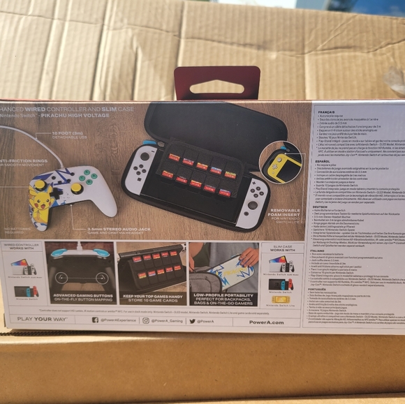 Nintendo Switch Pokémon pikachu PowerA Enhanced WIRED Controller And Slim Case - Picture 3 of 4